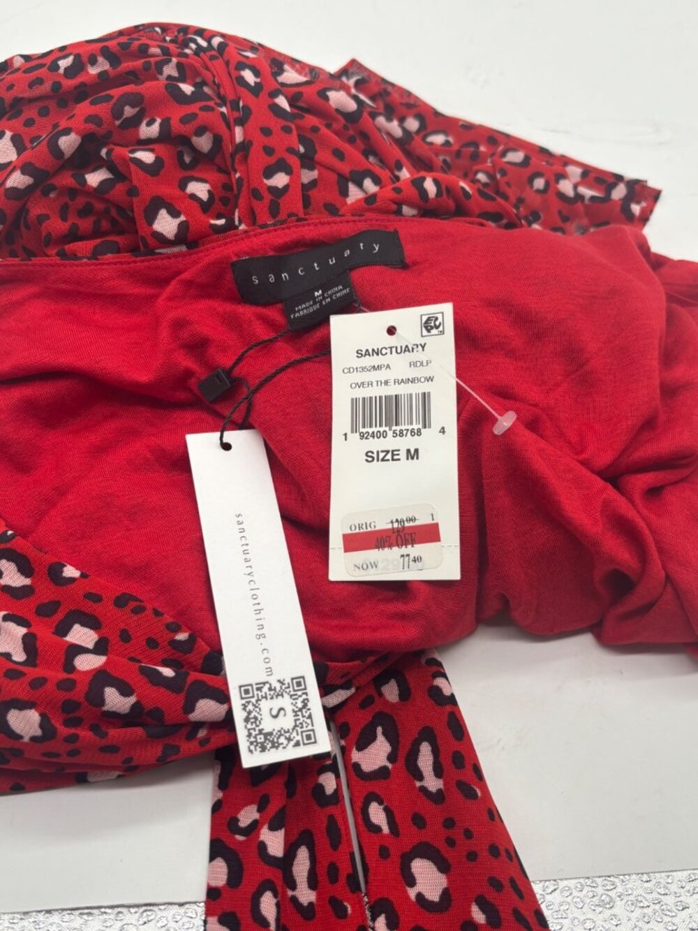 Sanctuary Emma Ruffled Wrap Dress, Red, Size M - Picture 7 of 11
